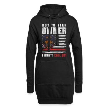 Hund Loyal Herrchen Gassi - Hoodie-Kleid - Schwarz - Vorne