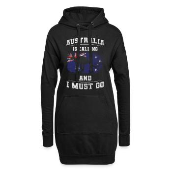 Voyage dans l’Outback Animal Kookaburra - Sweat-shirt à capuche long Femme - noir - Devant