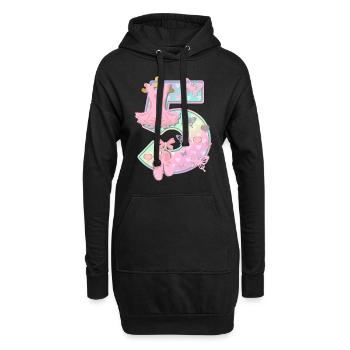 Ballerine 5ème anniversaire Numéro 5 - 5 ans - Sweat-shirt à capuche long Femme - noir - Devant