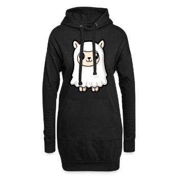 Alpaka Llama Halloween Comic Geist - Hoodie-Kleid - Schwarz - Vorne