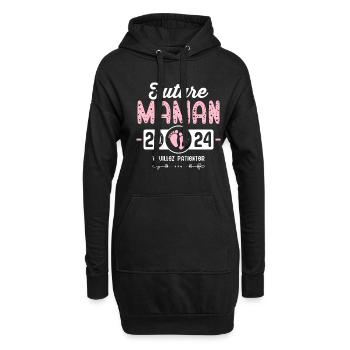 Future Maman 2024 Cadeau Nouvelle Naissance Maman - Sweat-shirt à capuche long Femme - noir - Devant