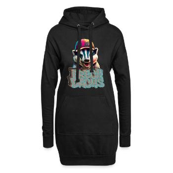 Frechdachs- Frecher Dachs Graffiti Style - Hoodie-Kleid - Schwarz - Vorne