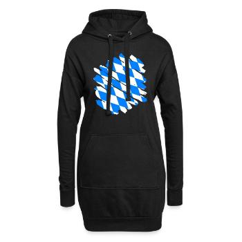 Drapeau de Bavière utilisé Look drapeau bavarois Vintage - Sweat-shirt à capuche long Femme - noir - Devant