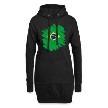 Brasilien Flagge Brasilianische Fahne Südamerika - Hoodie-Kleid - Schwarz - Vorne