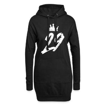 29 Zahl Krone - Hoodie-Kleid - Schwarz - Vorne