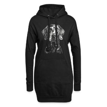Braque de Weimar Portrait Chien de chasse Chiens de chasse Chiens - Sweat-shirt à capuche long Femme - noir - Devant