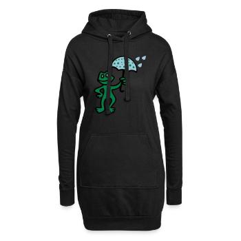 Wetterfrosch - Regen - Hoodie-Kleid - Schwarz - Vorne