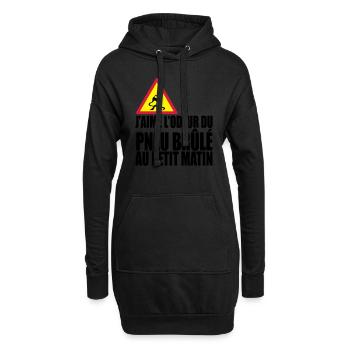 Pneu le matin - Sweat-shirt à capuche long Femme - noir - Devant