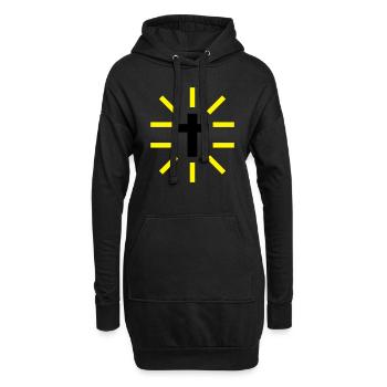 kreuz - Hoodie-Kleid - Schwarz - Vorne