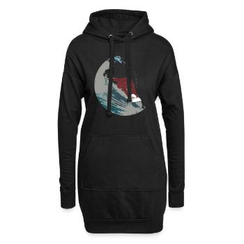 Surfer - Hoodie-Kleid - Schwarz - Vorne