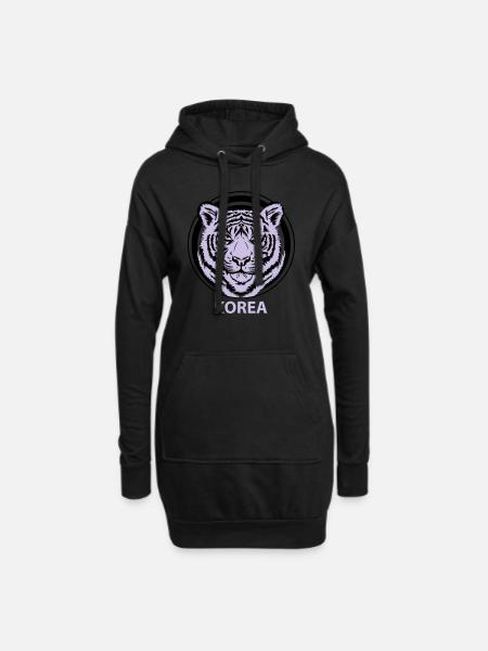 Korea - Hoodie-Kleid - Schwarz