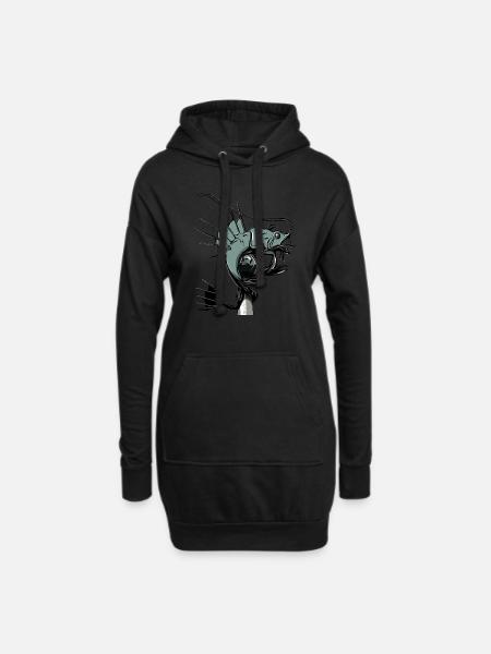 Fishy-lobster plymouth barbican - Hoodie Dress - black