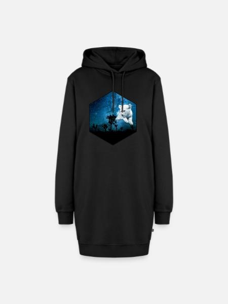 Löwenbaby - Hoodie-Kleid - Schwarz