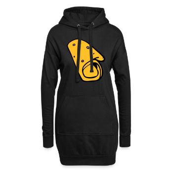 crêpe galette saucisse snack pita - Sweat-shirt à capuche long Femme - noir - Devant