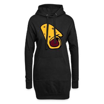 crepe galette saucisse - Sweat-shirt à capuche long Femme - noir - Devant