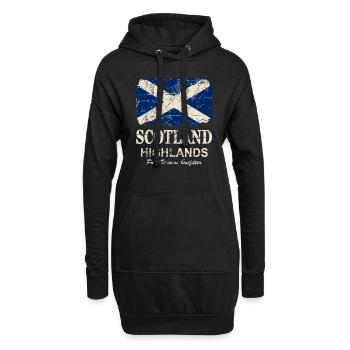Scotland Flag - Vintage Look - Hoodie-Kleid - Schwarz - Vorne