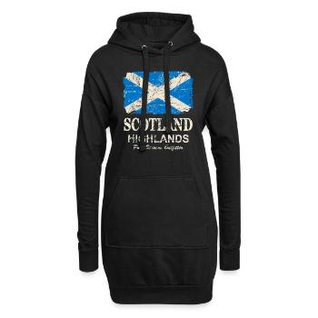 Scotland Flag - Vintage Look - Hoodie-Kleid - Schwarz - Vorne