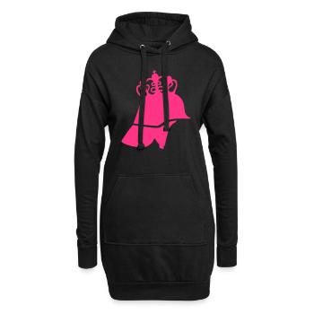 feuerwehr helm krone - Hoodie-Kleid - Schwarz - Vorne