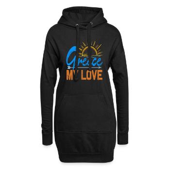 Greece my Love, Griechenland meine Liebe - Hoodie-Kleid - Schwarz - Vorne