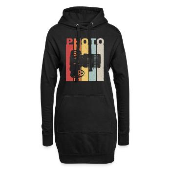 Appareil photo - Sweat-shirt à capuche long Femme - noir - Devant