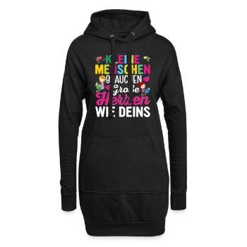 Kleine Menschen brauchen große Herzen wie Deins - Hoodie-Kleid - Schwarz - Vorne