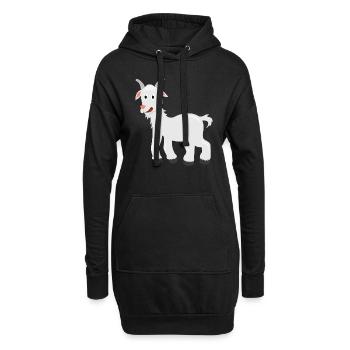 Ziege - Hoodie-Kleid - Schwarz - Vorne