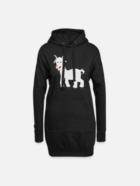 Chèvre - Sweat-shirt à capuche long Femme - noir