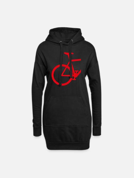 Rennrad rear - Hoodie-Kleid - Schwarz