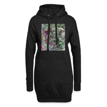 Farbverlauf grün rot - Hoodie-Kleid - Schwarz - Vorne