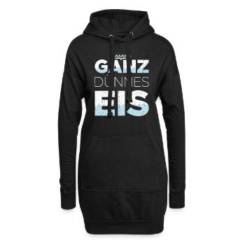 Ganz Dünnes Eis Risiko Umgangssprache Vorsicht - Hoodie-Kleid - Schwarz - Vorne
