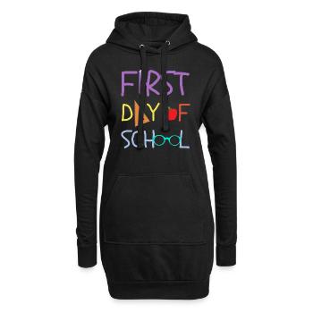 Erster Schultag DESIGN - Hoodie-Kleid - Schwarz - Vorne