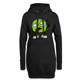 Comic skeptisches Gesicht Monster - Hoodie-Kleid - Schwarz - Vorne