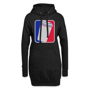 Tasse à café rouge bleu - Sweat-shirt à capuche long Femme - noir - Devant