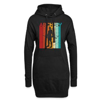 Bogenschießen farbiges wort bogen schißesport - Hoodie-Kleid - Schwarz - Vorne