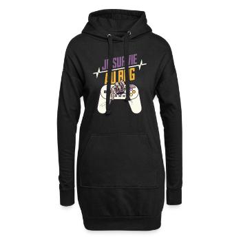je survie au bug t-shirt gaming idée cadeau geek - Sweat-shirt à capuche long Femme - noir - Devant