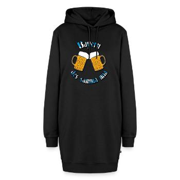Bayern des samma mia - Hoodie-Kleid - Schwarz - Vorne - AI Model Female 172 light (172cm)