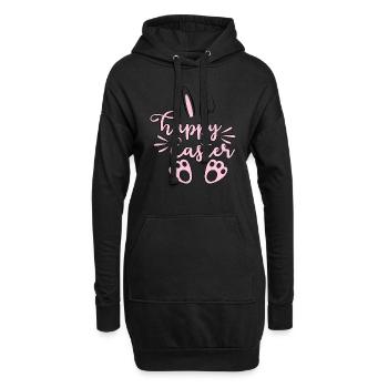 Happy Easter - Hoodie-Kleid - Schwarz - Vorne