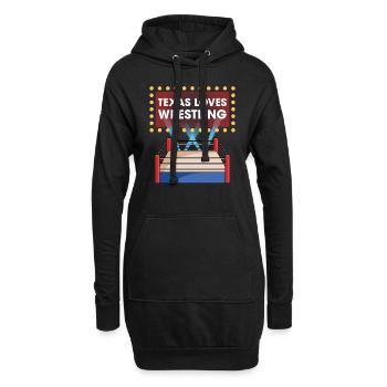 Texas Wrestling Design für stolze texanische Fans - Hoodie-Kleid - Schwarz - Vorne