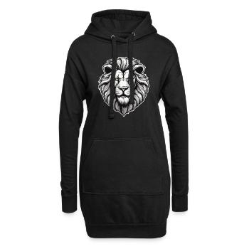 Löwenkopf - Hoodie-Kleid - Schwarz - Vorne
