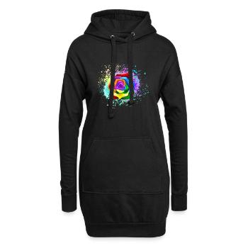 Rosenblüte farbenfroh auffällig schön - Hoodie-Kleid - Schwarz - Vorne
