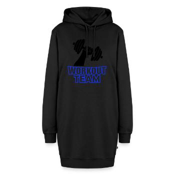 workout team - Hoodie-Kleid - Schwarz - Vorne - AI Model Female 172 light (172cm)