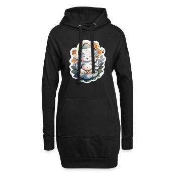 bébé Bouddha - meditation yoga relaxation - Sweat-shirt à capuche long Femme - noir - Devant