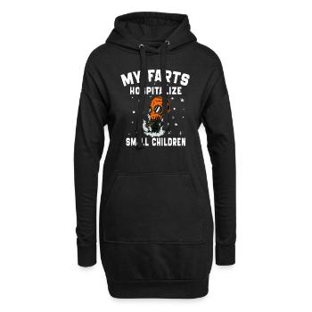 My Farts Hospitalize Small Children DAA Fart Jokes - Sweat-shirt à capuche long Femme - noir - Devant