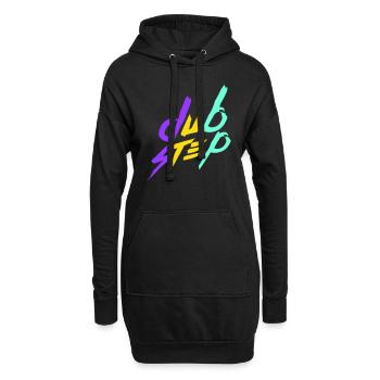 Dub Step Techno Musique Party Club Texte Lettrage - Sweat-shirt à capuche long Femme - noir - Devant
