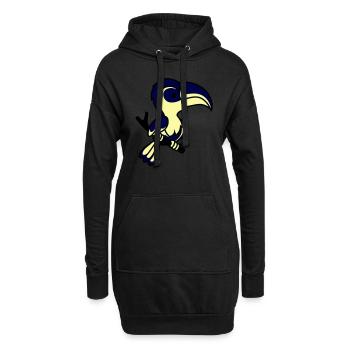 papagei - Hoodie-Kleid - Schwarz - Vorne