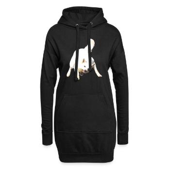 Attraper le ballon - Sweat-shirt à capuche long Femme - noir - Devant