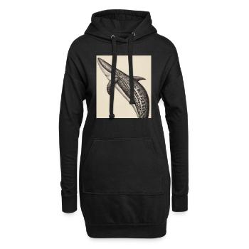 Anatomie de la baleine - Sweat-shirt à capuche long Femme - noir - Devant