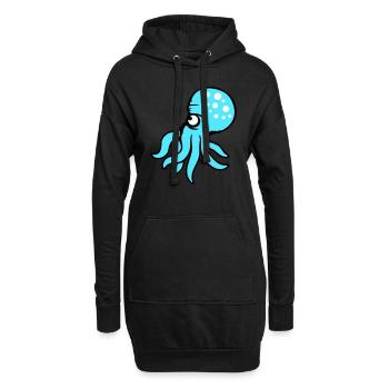 Oktopus Kraken Tintenfisch Kopffüßer böser Blick - Hoodie-Kleid - Schwarz - Vorne