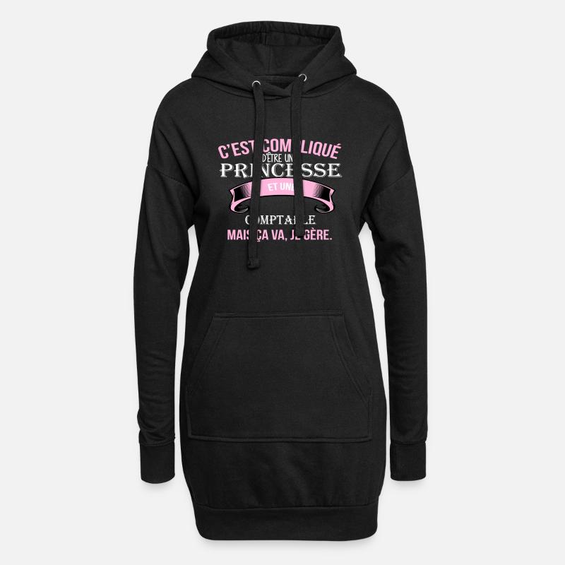 Comptable - Sweat-shirt à capuche long Femme - noir
