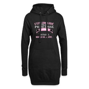 Paysanne - Sweat-shirt à capuche long Femme - noir - Devant